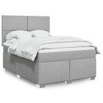 vidaXL Sommier à lattes de lit avec matelas Gris clair 140x200cm Tissu