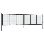vidaXL Portail en maille de jardin Acier galvanisé 400 x 125 cm Gris