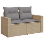vidaXL Salon de jardin avec coussins 5 Pièces beige résine tressée
