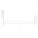 vidaXL Cadre de lit métal avec tête de lit/pied de lit blanc 100x190cm
