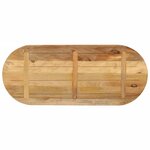 vidaXL Dessus de table 110x50x2 5cm ovale bois massif de manguier brut
