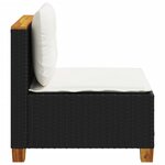 vidaXL Canapé de jardin sans accoudoirs coussins noir résine tressée