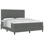 vidaXL Lit à sommier avec matelas gris foncé super king en tissu