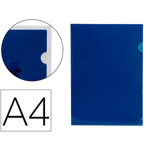 Pochette coin liderpapel polypropylène 180 microns a4 210x297mm capacité 20f coloris bleu transparent