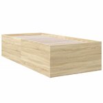 vidaXL Cadre de lit chêne sonoma 100x200 cm bois d'ingénierie