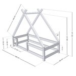 Lit cabane enfant TAHUKA 80 x 180 vert pétrole