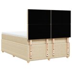 vidaXL Sommier à lattes de lit avec matelas Crème 140x190 cm Tissu