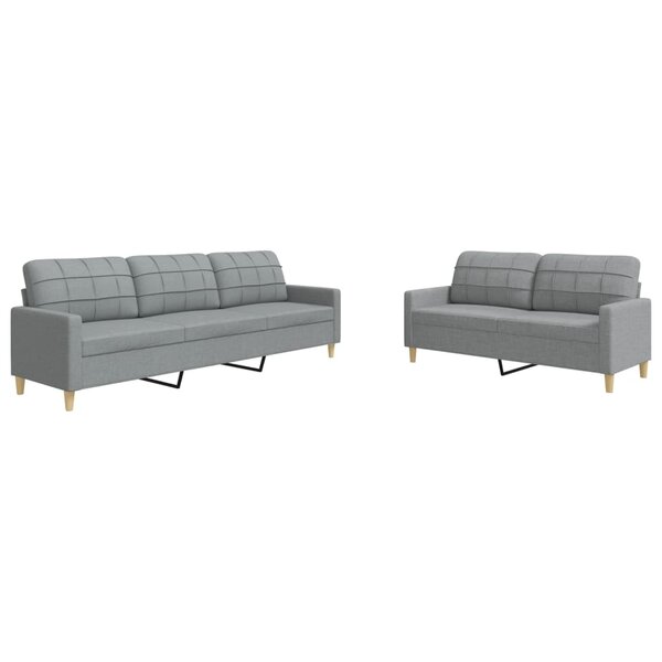 vidaXL Ensemble de canapés 2 Pièces gris clair tissu