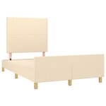 vidaXL Cadre de lit avec tête de lit Crème 120x200 cm Tissu