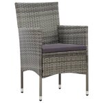 vidaXL Salon de jardin 5 Pièces avec coussins résine tressée gris