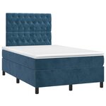 vidaXL Sommier à lattes de lit et matelas bleu foncé 120x190cm velours