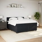 vidaXL Sommier à lattes de lit et matelas Noir 200x200 cm Velours