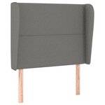 vidaXL Tête de lit avec oreilles Gris foncé 93x23x118/128 cm Tissu