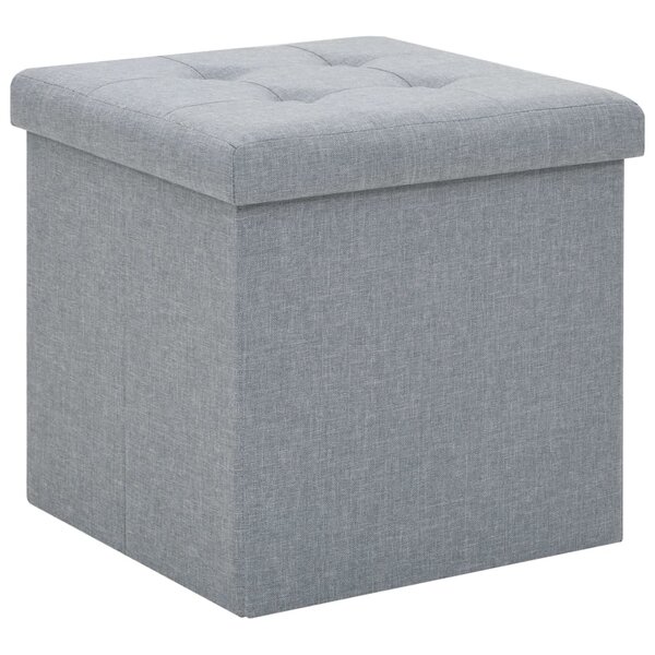 vidaXL Tabouret de rangement pliable Gris clair Faux lin