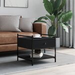 vidaXL Table basse noir 50x50x50 cm bois d'ingénierie