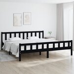 vidaXL Cadre de lit Noir Bois massif 160x200 cm