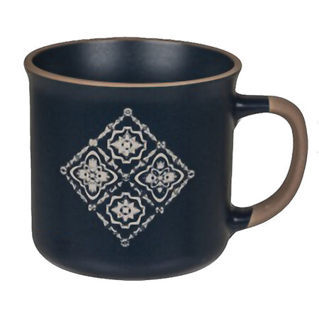 Tasse en céramique Bleue motif Carreaux