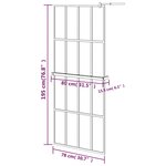 vidaXL Paroi de douche avec étagère Noir 80x195 cm Verre ESG&Aluminium