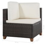 vidaXL Salon de jardin 4 Pièces avec coussins Résine tressée Marron