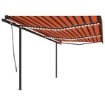 vidaXL Auvent automatique capteur de vent/LED 6x3 m Orange et marron
