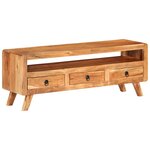 vidaXL Meuble TV 110x30x40 cm Bois d'acacia massif