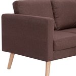 vidaXL Canapé à 3 places tissu marron