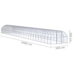 Vidaxl poulailler d'extérieur 3x24x2 m acier galvanisé