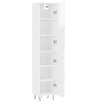 vidaXL Buffet haut Blanc brillant 34 5x34x180 cm Bois d'ingénierie