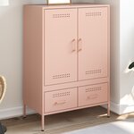 vidaXL Buffet haut rose 68x39x101 5 cm acier laminé à froid