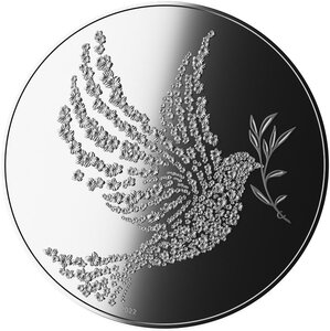 Pièce de monnaie en argent 2 dollars g 31.1 (1 oz) millésime 2022 symbols of our wonderful world peace dove