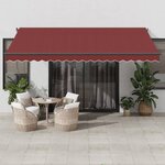 vidaXL Auvent rétractable automatique avec LED bordeaux 450x300 cm
