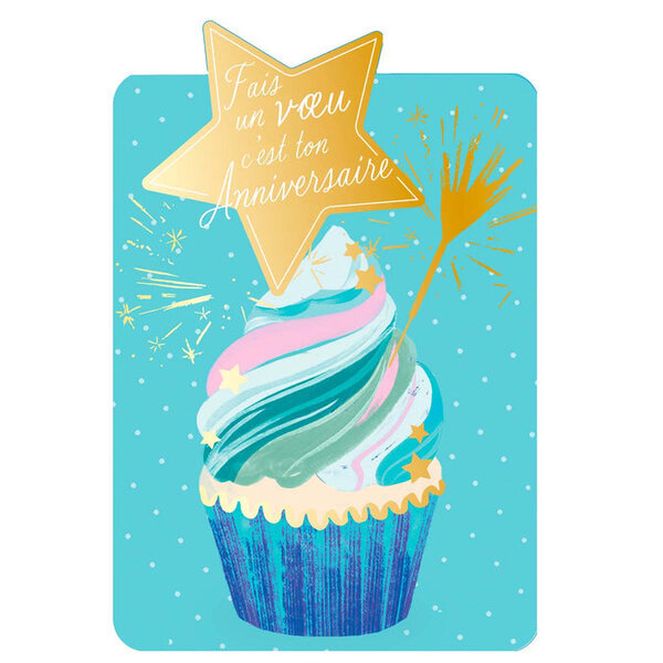 Carte de Vœux Thème Anniversaire Party Time - Plusieurs Styles - Fais un vœu : c'est ton anniversaire ! - Draeger