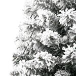 vidaXL Demi sapin de Noël artificiel mince avec neige floquée 210 cm
