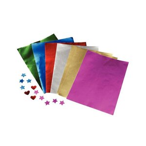 Paquet de 100 feuilles métallisées 1 face A4 coloris assortis