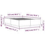 vidaXL Cadre de lit chêne marron 150x200 cm bois d'ingénierie