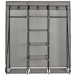 vidaXL Armoire avec compartiments et barres Gris 150x45x175 cm Tissu