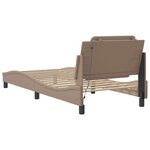 vidaXL Cadre de lit avec lumières LED cappuccino 90x190 cm similicuir