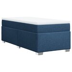 vidaXL Sommier à lattes de lit avec matelas Bleu 90x200 cm Tissu