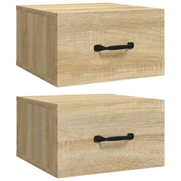 vidaXL Tables de chevet murales 2 Pièces Chêne sonoma 35x35x20 cm