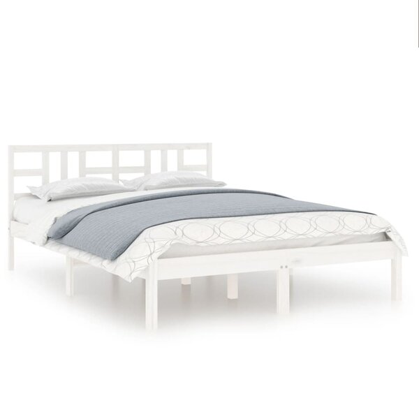 vidaXL Cadre de lit Blanc Bois massif 200x200 cm
