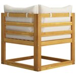 vidaXL Salon de jardin 8 Pièces avec coussin Crème Bois d'acacia solide