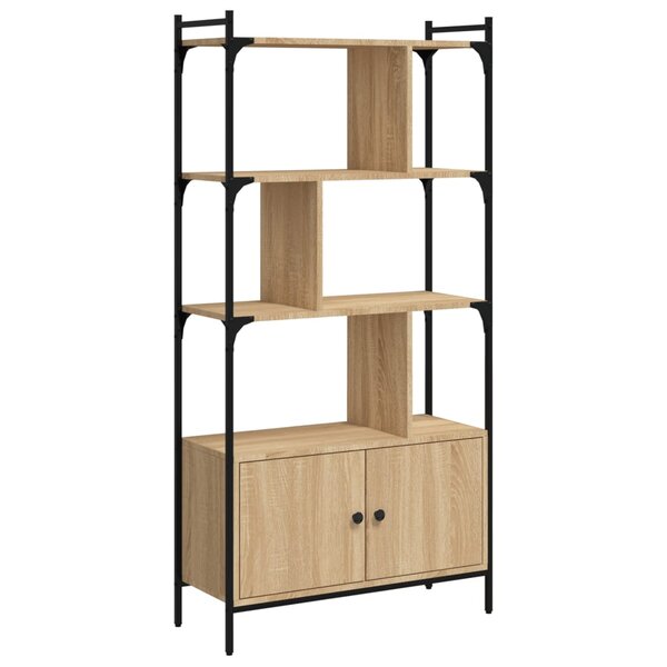 vidaXL Bibliothèque avec portes chêne sonoma 76 5x30x154 5 cm