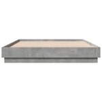 vidaXL Cadre de lit avec lumières LED gris béton 160x200 cm