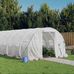 vidaXL Serre avec cadre en acier blanc 48 m² 16x3x2 m
