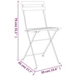 vidaXL Ensemble de bistro pliable 3 Pièces Bois de teck massif et acier
