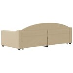 vidaXL Lit de jour avec gigogne et tiroirs crème 90x200 cm tissu