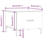 vidaXL Table basse gris béton 50x50x40 cm bois d'ingénierie
