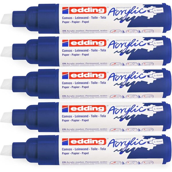Marqueur acrylique large 5000 bleu nuit élégant 5-10 mm x 5 EDDING