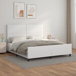 vidaXL Cadre de lit avec tête de lit Blanc 180x200 cm Similicuir
