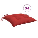 vidaXL Coussins de chaise lot de 4 rouge 40x40x7 cm tissu oxford